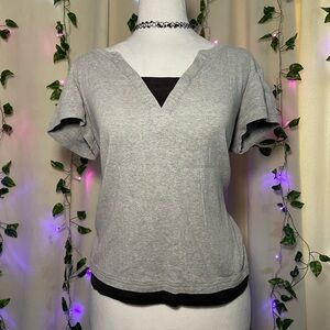 Grunge v-neck double lined tee bella swan